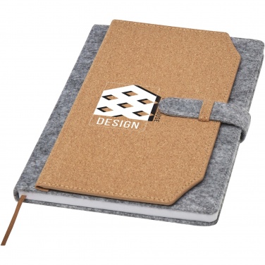 Logotrade promotional item picture of: Viviana A5 recycled felt and cork notebook
