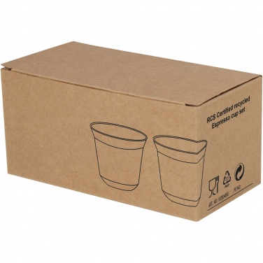 Logotrade promotional product picture of: Duo 80 ml RCS certified stainless steel espresso cup set 