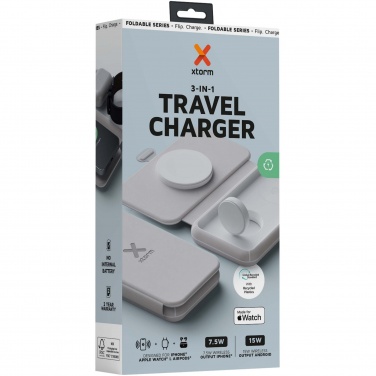 Logo trade corporate gifts picture of: Xtorm XWF31 15W foldable 3-in-1 wireless travel charger