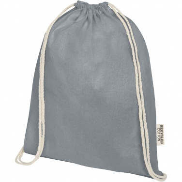 Logo trade promotional giveaways image of: Oregon 140 g/m² GRS recycled cotton drawstring bag