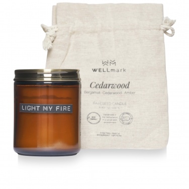 Logo trade business gifts image of: Wellmark cedar wood scented candle medium