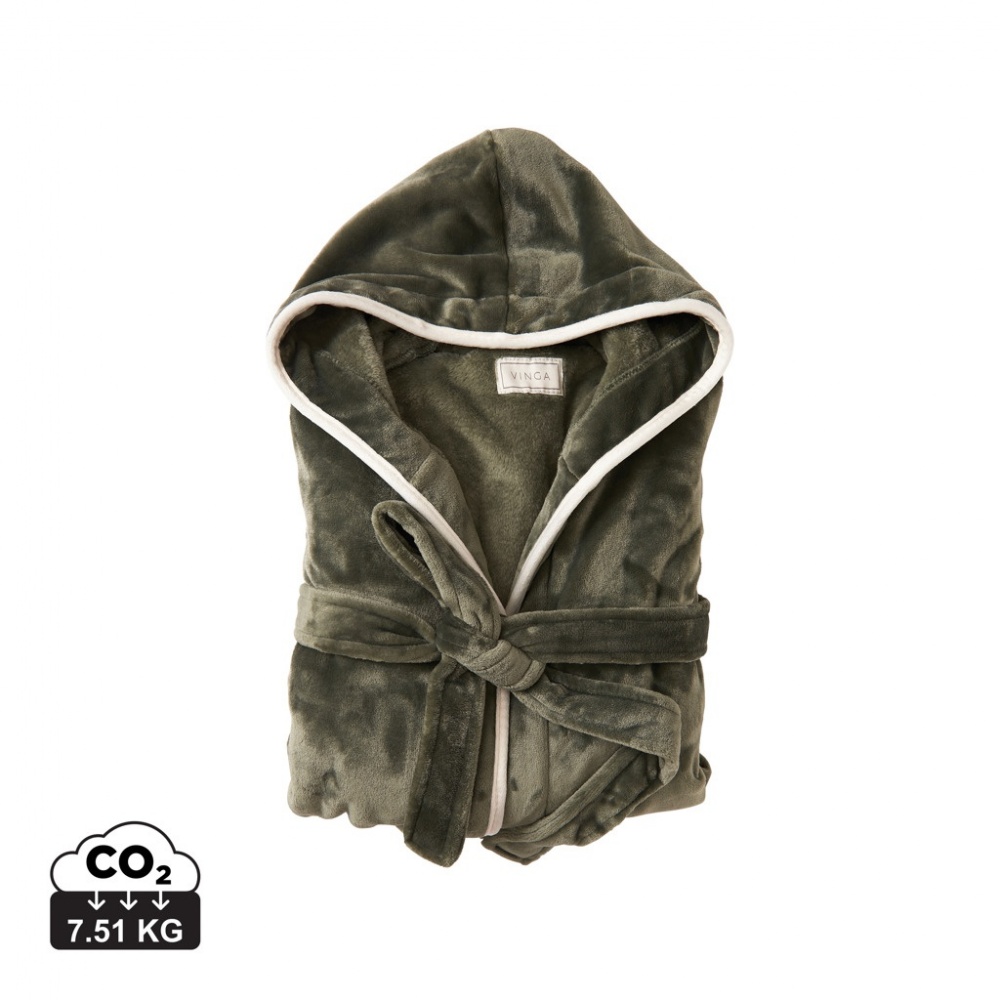 Logo trade promotional giveaway photo of: VINGA Louis luxury plush GRS RPET robe size S-M
