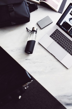 Logo trade corporate gifts image of: VINGA Lean Glass Water Bottle