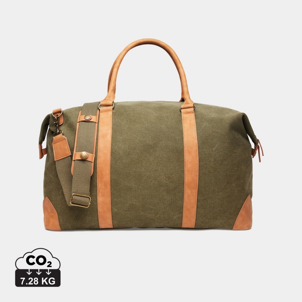 Logo trade corporate gifts picture of: VINGA Bosler RCS recycled canvas weekend bag