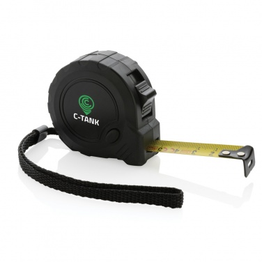 Logo trade corporate gifts image of: RCS recycled plastic 3M/16 mm tape with stop button