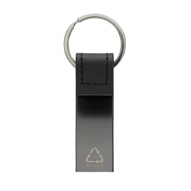 Logo trade promotional giveaway photo of: Luxury PU keychain RCS recycled zinc alloy
