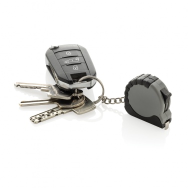 Logo trade promotional giveaway photo of: MeasureMate RCS reycled ABS 1 meter tape keychain