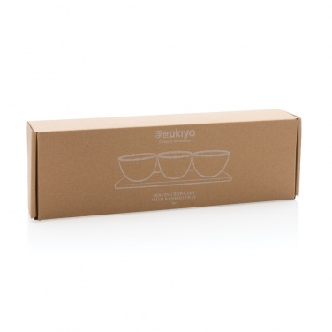 Logotrade advertising products photo of: Ukiyo 3pc serving bowl set with bamboo tray