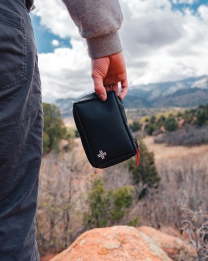 Logo trade promotional product photo of: RCS recycled nubuck PU pouch  first aid set