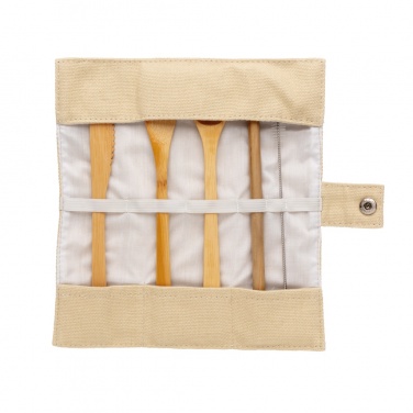 Logo trade corporate gift photo of: Reusable bamboo travel cutlery set