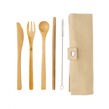 Logotrade promotional product picture of: Reusable bamboo travel cutlery set