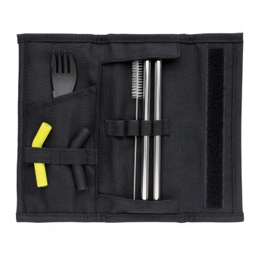 Logotrade business gift image of: Tierra 2pcs straw and cutlery set in pouch