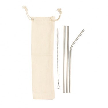 Logotrade promotional items photo of: Reusable stainless steel 3 pcs straw set