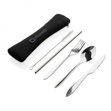 Logo trade promotional gifts picture of: 4 PCS stainless steel re-usable cutlery set