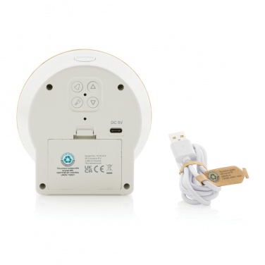 Logo trade promotional giveaway photo of: Utah RCS rplastic and bamboo LCD desk clock