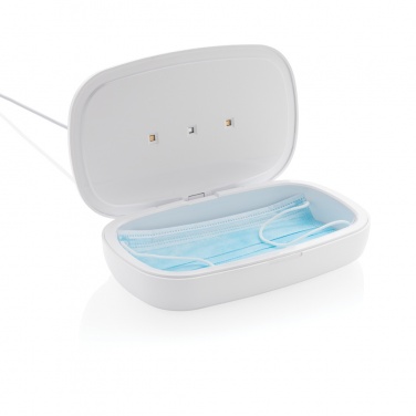 Logo trade promotional items image of: UV-C steriliser box with 5W wireless charger
