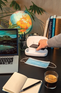 Logo trade advertising product photo of: UV-C steriliser box with 5W wireless charger
