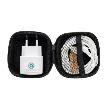Logo trade corporate gifts image of: Boost RCS reycled PET 20W type C 2 pcs charging set