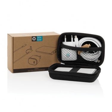 Logotrade corporate gifts photo of: Surge RCS recyled PET 20W type C 3 pcs charging set