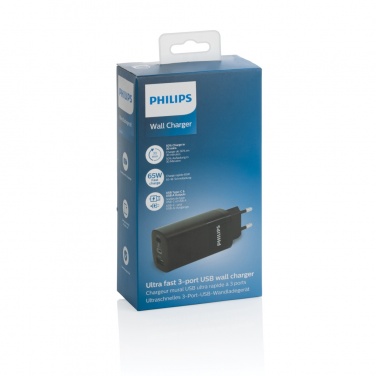 Logotrade advertising products photo of: Philips 65W ultra fast PD 3-port USB wall charger