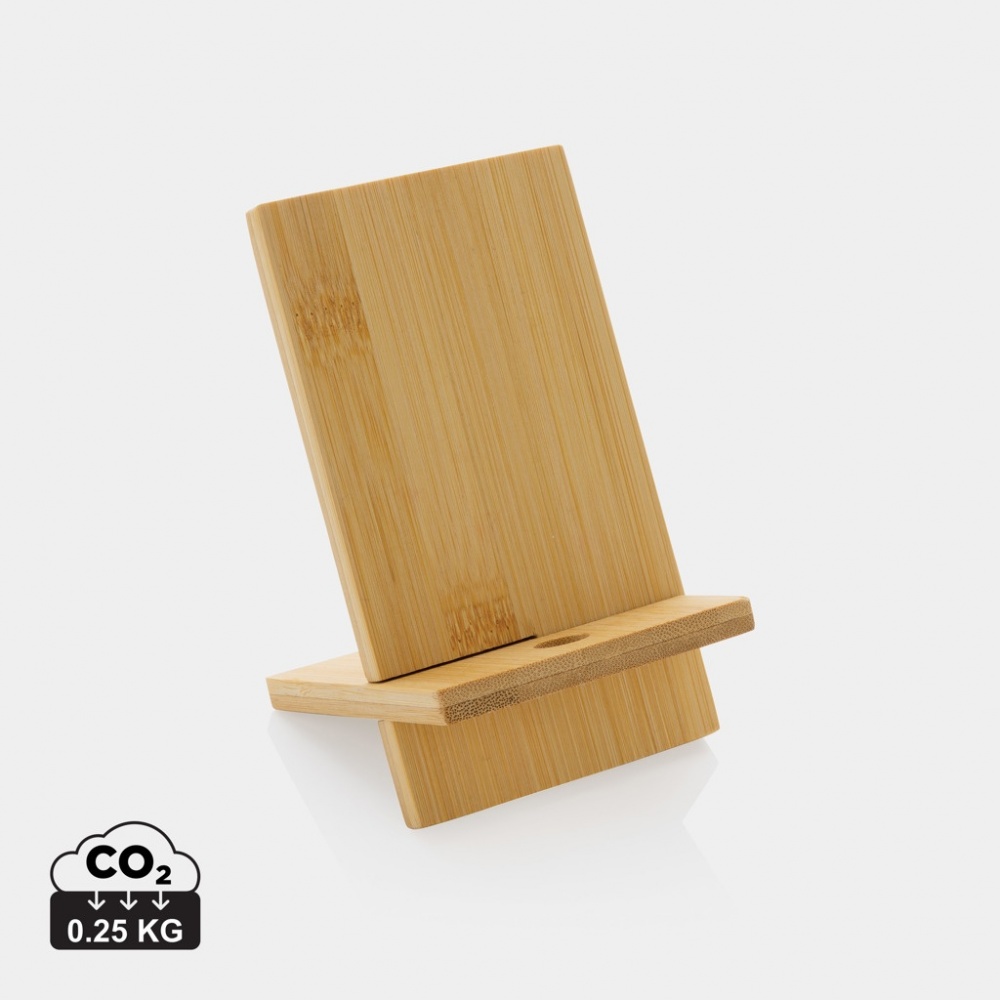 Logotrade promotional giveaway image of: Bamboo phone stand in kraft box