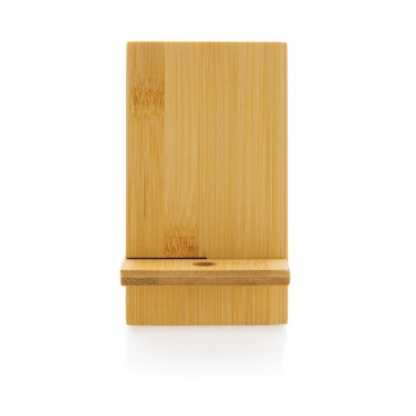 Logo trade promotional items image of: Bamboo phone stand in kraft box