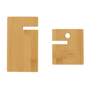 Logo trade promotional gift photo of: Bamboo phone stand in kraft box