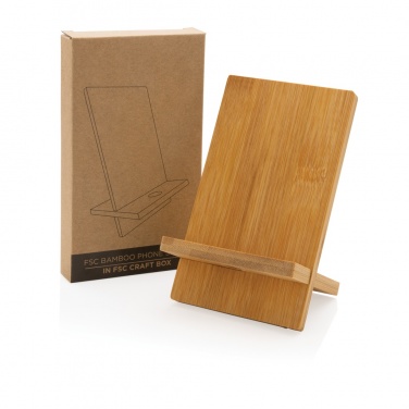 Logotrade promotional merchandise picture of: Bamboo phone stand in kraft box