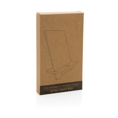 Logo trade corporate gifts image of: Bamboo phone stand in kraft box