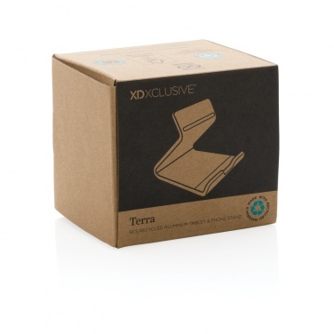 Logo trade business gift photo of: Terra RCS recycled aluminium tablet & phone stand