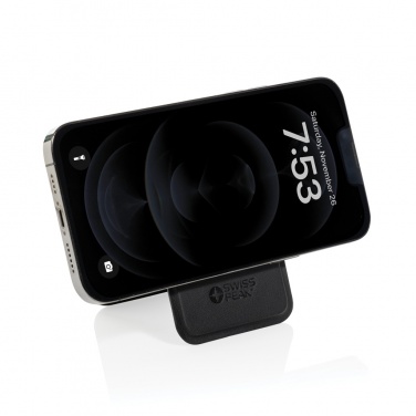 Logo trade promotional merchandise photo of: Magstand RCS recycled PU magnetic phone wallet with stand