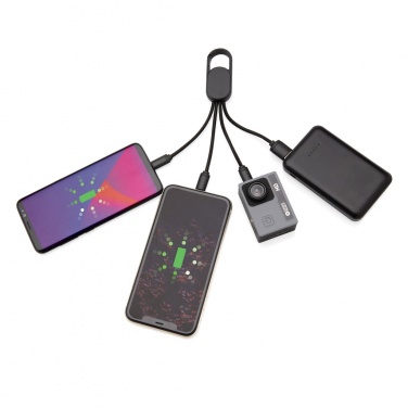 Logotrade promotional products photo of: 4-in-1 cable with carabiner clip