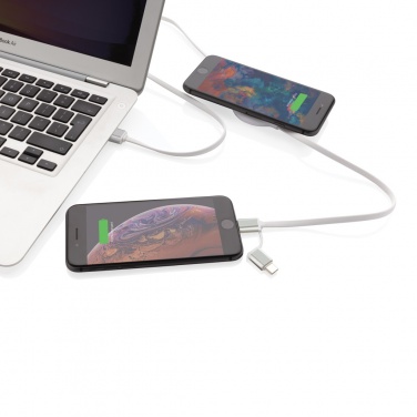 Logotrade promotional gifts photo of: 3-in-1 cable with 5W bamboo wireless charger