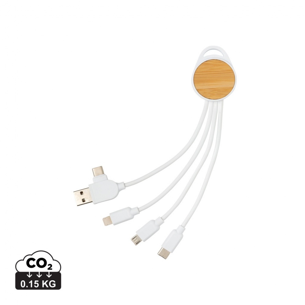 Logo trade promotional merchandise picture of: RCS recycled plastic Ontario 6-in-1 round cable