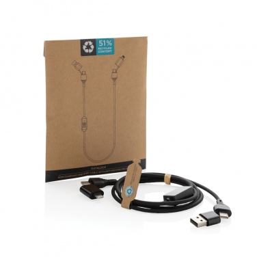 Logo trade corporate gifts picture of: Datalock RCS recycled 60W hacking protection cable