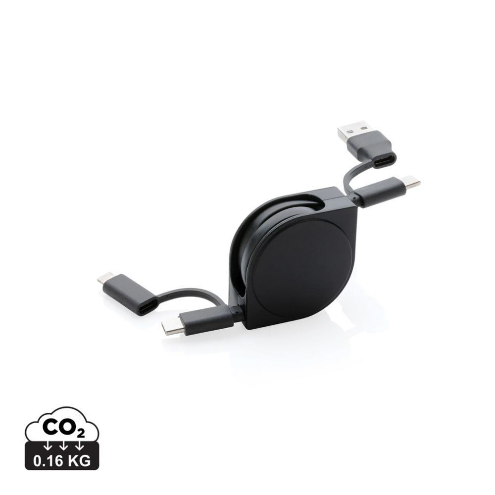 Logo trade advertising product photo of: RCS standard recycled plastic and TPE 6-in-1 cable