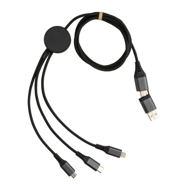 Logotrade promotional item image of: Terra RCS recycled aluminium 120cm 6-in-1 cable