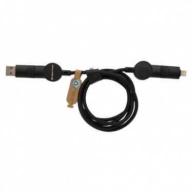 Logo trade promotional gifts image of: Oakland RCS recycled plastic 6-in-1 fast charging 45W cable