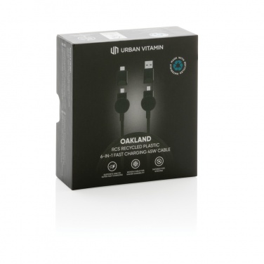 Logotrade promotional gift image of: Oakland RCS recycled plastic 6-in-1 fast charging 45W cable