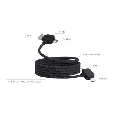 Logotrade promotional item image of: Urban Vitamin Stockton 65W RCS RTPE/RPET magnetic cable