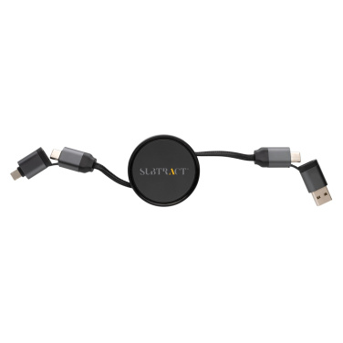 Logo trade corporate gifts image of: Terra RCS recycled aluminium retractable 6 in 1 cable