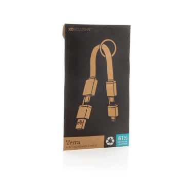 Logo trade business gift photo of: Terra recycled aluminum 4 in 1 60W fast charging cable