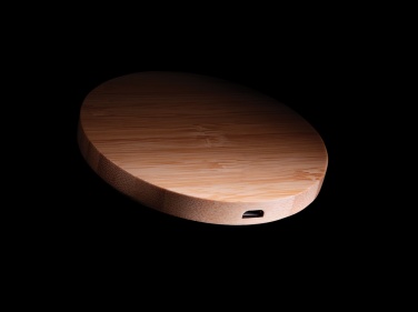 Logotrade business gift image of: Bamboo 5W round wireless charger