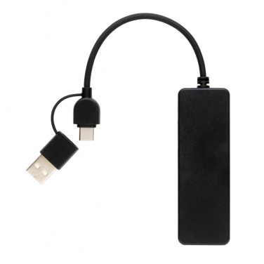 Logo trade promotional item photo of: RCS recycled plastic USB hub with dual input