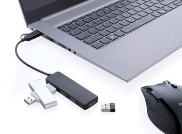 Logotrade promotional giveaway picture of: RCS recycled plastic USB hub with dual input
