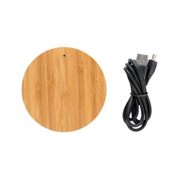 Logo trade promotional giveaway photo of: Bamboo X 5W wireless charger