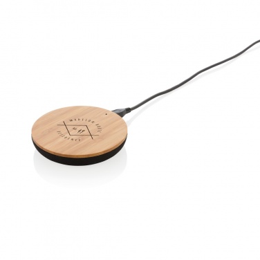 Logo trade business gift photo of: Bamboo X 5W wireless charger