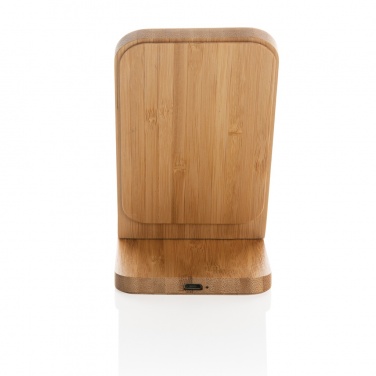 Logo trade advertising products image of: Bamboo 5W wireless charging stand