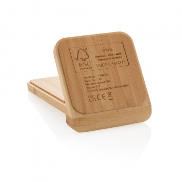 Logo trade promotional items picture of: Bamboo 5W wireless charging stand
