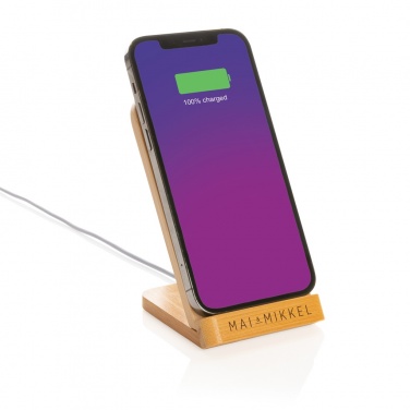 Logotrade business gifts photo of: Bamboo 5W wireless charging stand